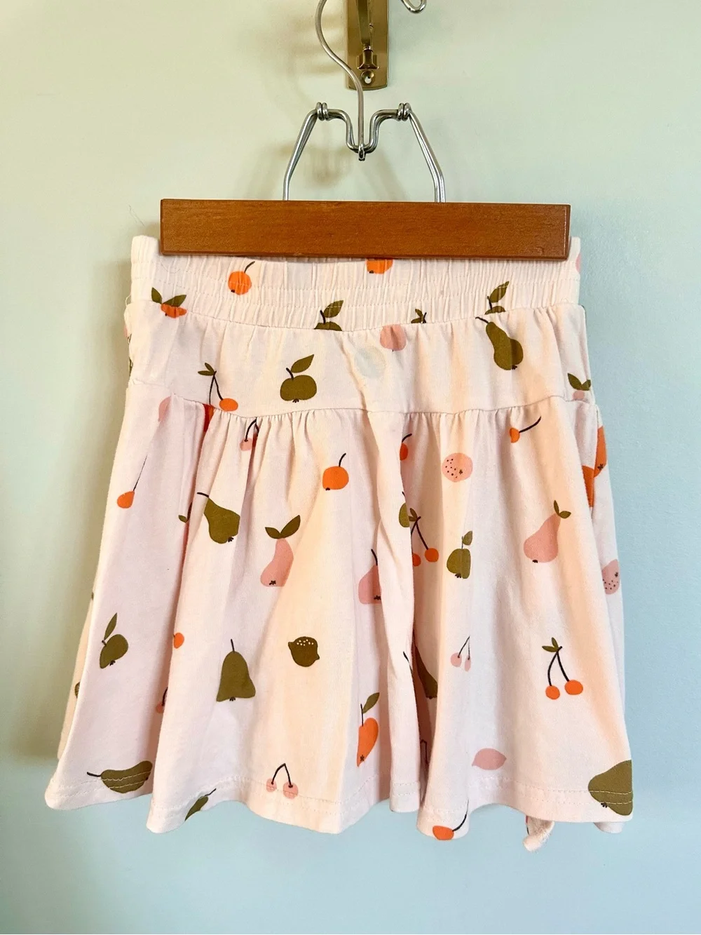 dot australia Girls Fruit Print Skirt Pink Pear Cherry Elastic Waist